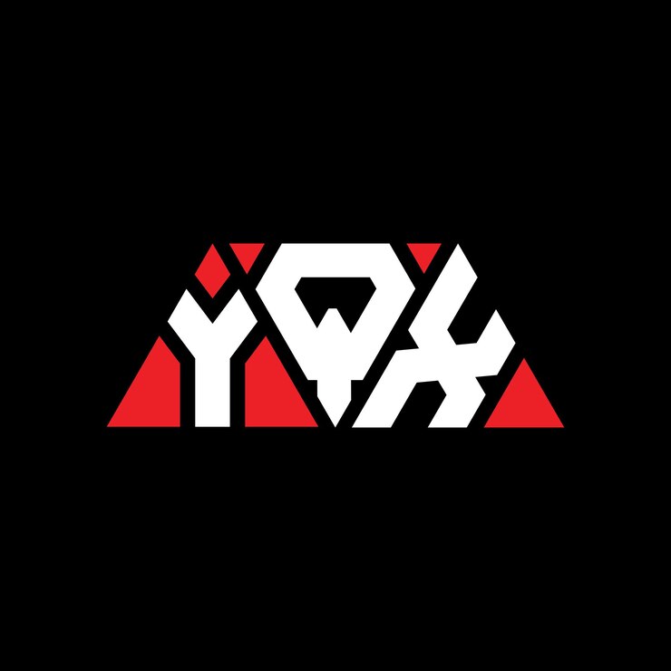 Vector diseño de logotipo de letra triangular yqx con forma de triángulo diseño de logotipo triángulo yqx monograma plantilla de logotipo vectorial triánguloyqx con color rojo logotipo triangular simple elegante y lujoso logotipo yqx
