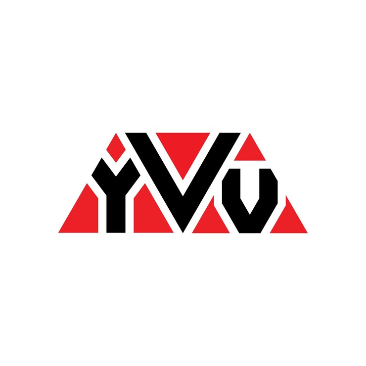 Vector diseño de logotipo de letra triangular yvv con forma de triángulo yvv diseño de logotipo triangular monograma yvv triángulo vectorial plantilla de logotipo con color rojo yvv logo triangular sencillo elegante y lujoso logotipo yvv