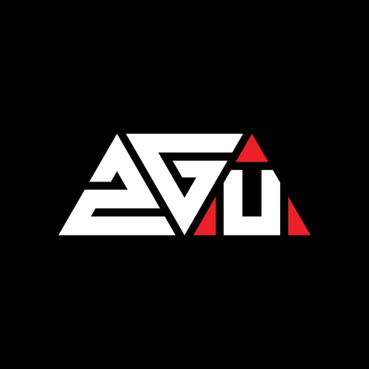 Vector diseño de logotipo de letra triangular zgu con forma de triángulo zgu diseño de logotipo triangular monograma zgu triángulo vectorial plantilla de logotipo con color rojo zgu logo triangular sencillo elegante y lujoso logotipo zgu