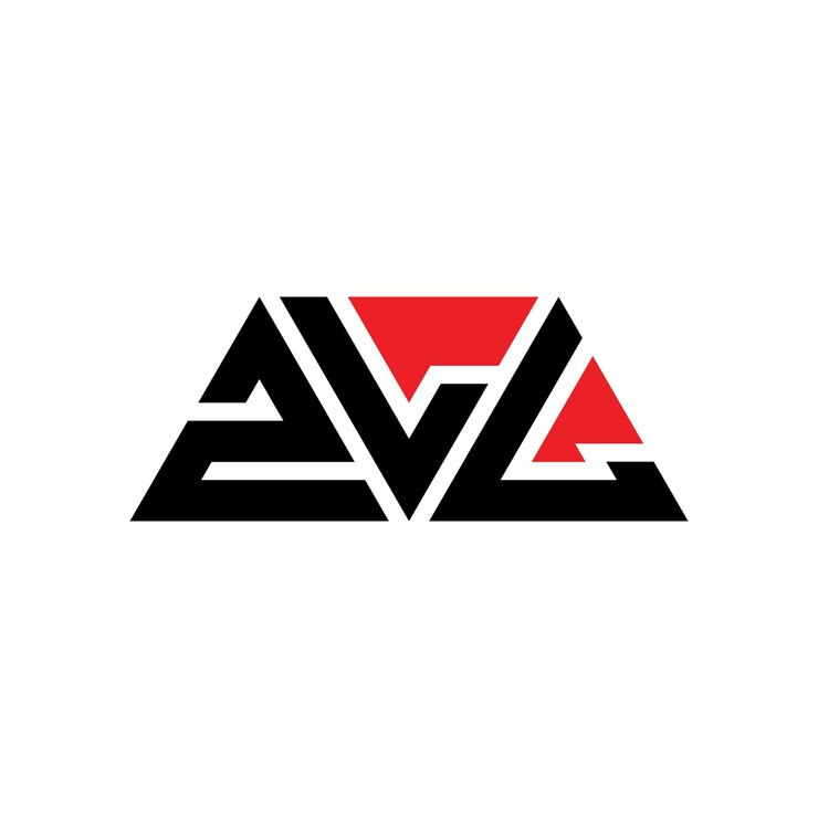 Vector diseño de logotipo de letra triangular zll con forma de triángulo zll diseño de logotipo triangular monograma zll triángulo vectorial plantilla de logotipo con color rojo zll logo triangular sencillo elegante y lujoso logotipo zll