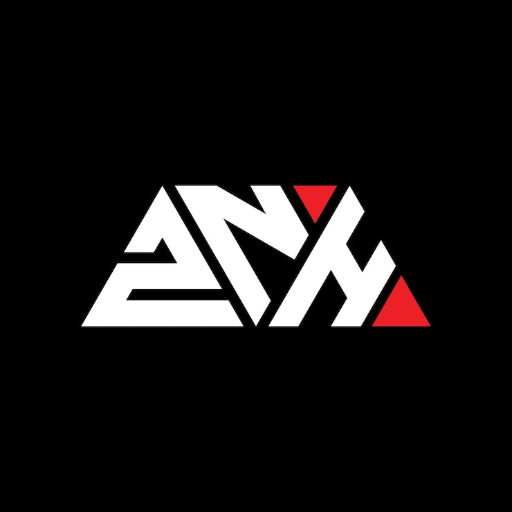Vector diseño de logotipo de letra triangular znh con forma de triángulo znh diseño de logotipo triangular monograma znh triángulo vectorial plantilla de logotipo con color rojo znh logotipo triangular simple elegante y lujoso logotipo znh