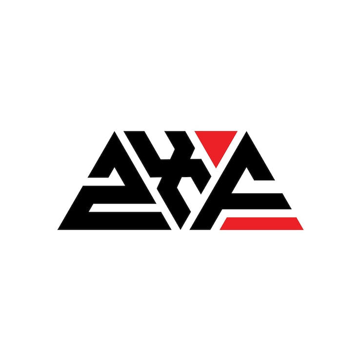 Vector diseño de logotipo de letra triangular zxf con forma de triángulo zxf diseño de logotipo triangular monograma zxf patrón de logotipo vectorial triangular con color rojo zxf logotipo triangular simple elegante y lujoso logotipo zxf