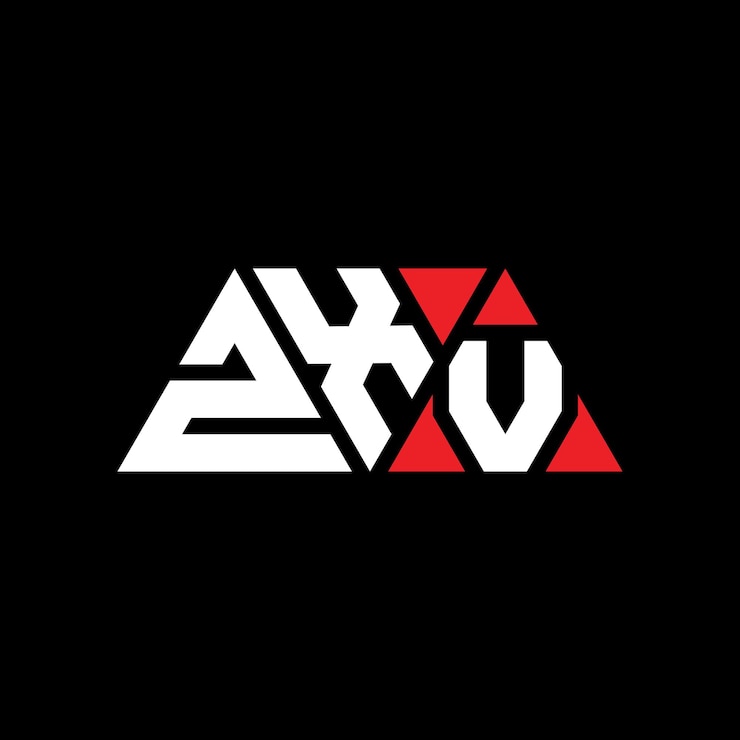 Vector diseño de logotipo de letra triangular zxv con forma de triángulo zxv diseño de logotipo triangular monograma zxv triángulo vectorial plantilla de logotipo con color rojo zxv logotipo triangular simple elegante y lujoso logotipo zxv