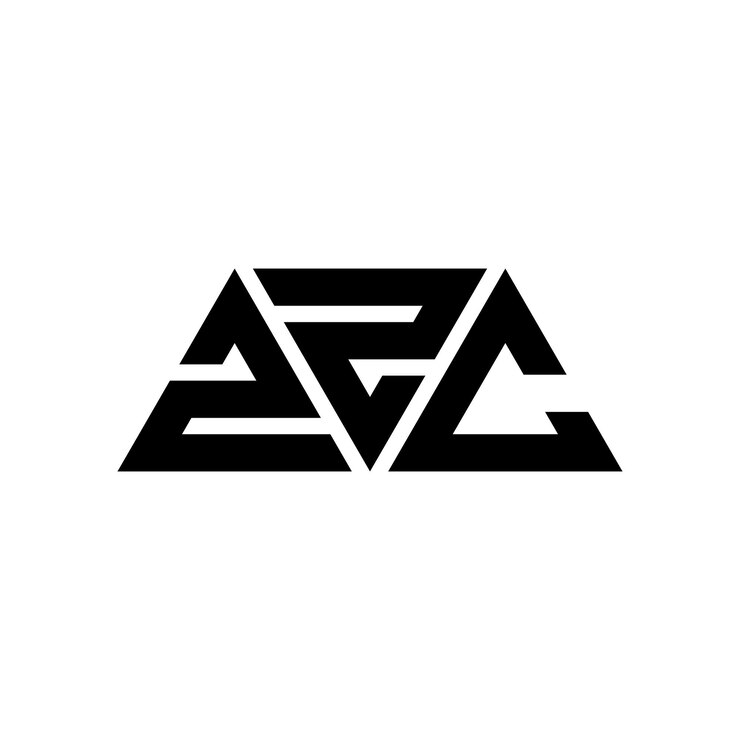 Vector diseño del logotipo de la letra triangular zzc con forma de triángulo diseño del logó triangular zzc monograma zzc triángulo vectorial plantilla del logó con color rojo logotipo triangular simple elegante y lujoso logotipo zzc