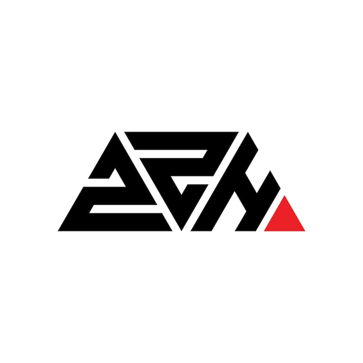 Vector diseño de logotipo de letra triangular zzh con forma de triángulo zzh diseño de logotipo triangular monograma zzh triángulo vectorial plantilla de logotipo con color rojo zzh logotipo triangular simple elegante y lujoso logotipo zzh