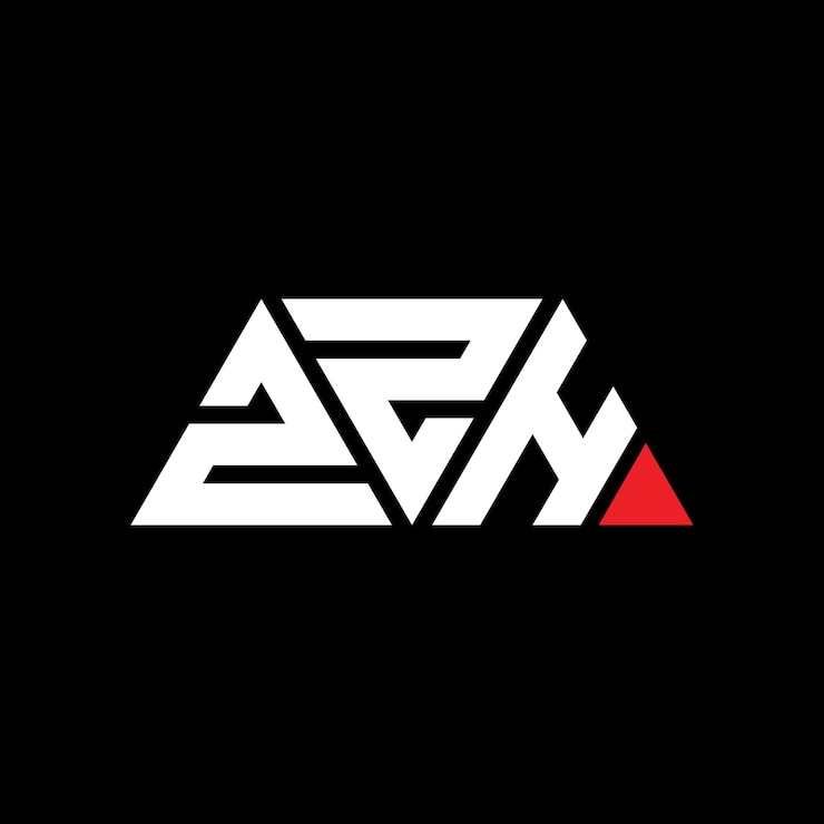 Vector diseño de logotipo de letra triangular zzh con forma de triángulo zzh diseño de logotipo triangular monograma zzh triángulo vectorial plantilla de logotipo con color rojo zzh logotipo triangular simple elegante y lujoso logotipo zzh