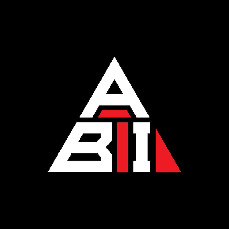 Vector diseño del logotipo de la letra triángulo abi con forma de triángulo diseño del logotipo triángulo monograma abi triángulo vectorial plantilla del logotipo con color rojo logotipo triangular abi sencillo elegante y lujoso
