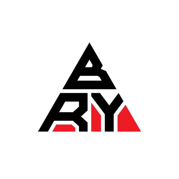 Diseño del logotipo de la letra triángulo BRY con forma de triángulo diseño del logotipo del triángulo monograma BRY triángulo vectorial plantilla del logotipo con color rojo logotipo triangular BRY sencillo elegante y lujoso