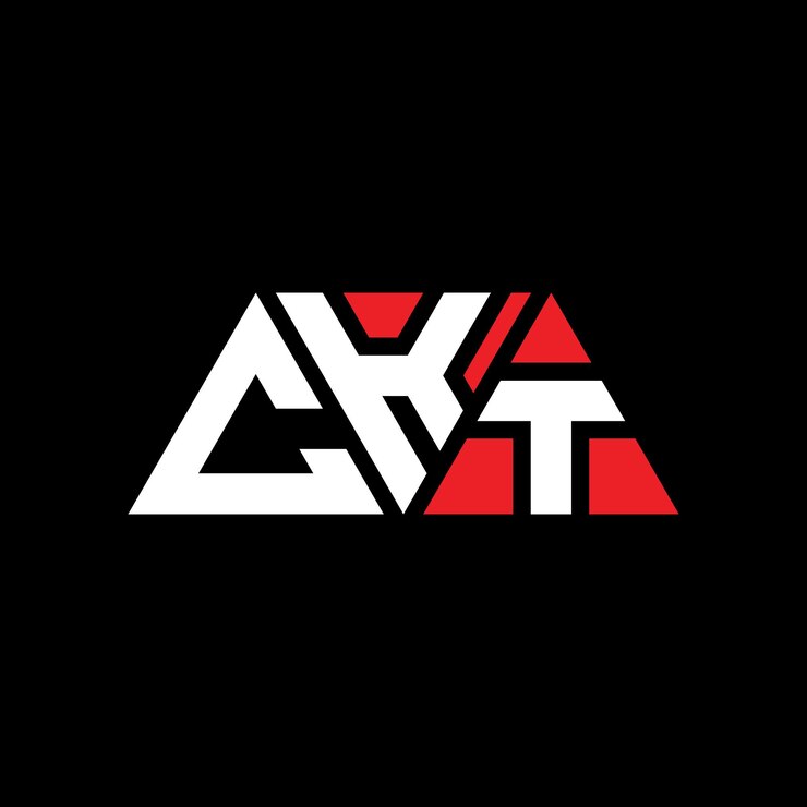 Vector diseño del logotipo de la letra triángulo ckt con forma de triángulo diseño del logotipo triángulo monograma ckt triángulo vectorial plantilla del logotipo con color rojo logotipo triangular ckt sencillo elegante y lujoso logotipo ckt