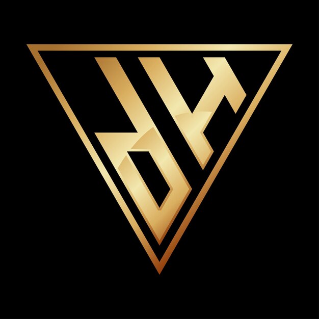 Diseño del logotipo de la letra triángulo DH