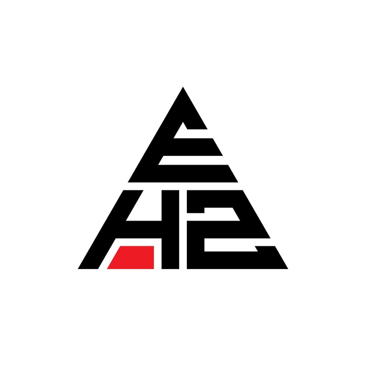 Vector diseño del logotipo de la letra triángulo ehz con forma de triángulo diseño del logotipo triángulo monograma ehz triángulo vector modelo de logotipo con color rojo logotipo triangular ehz sencillo elegante y lujoso logotipo