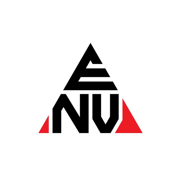Diseño del logotipo de la letra triángulo ENV con forma de triángulo diseño del logotipo del triángulo monograma plantilla del logotipo vectorial del triangle ENV con color rojo logotipo triangular ENV sencillo logotipo elegante y lujoso