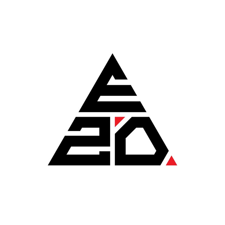 Vector diseño del logotipo de la letra triángulo ezo con forma de triángulo diseño del logotipo triángulo monograma ezo triángulo vectorial plantilla del logotipo con color rojo logotipo triangular ezo sencillo elegante y lujoso