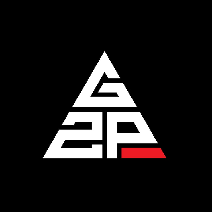 Vector diseño del logotipo de la letra triángulo gzp con forma de triángulo diseño del logotipo triángulo monograma gzp triángulo vectorial plantilla del logotipo con color rojo logotipo triangular gzp sencillo elegante y lujoso logotipo