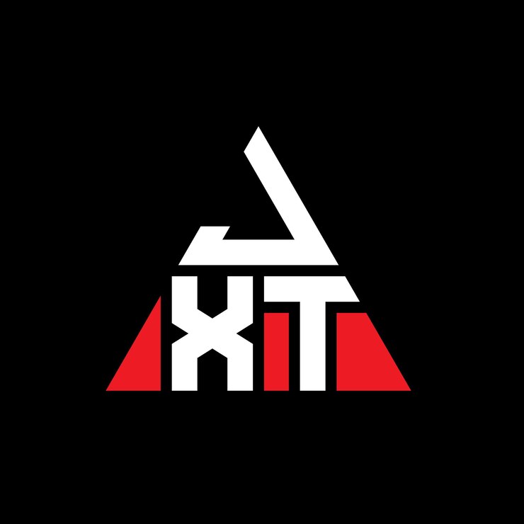 Vector diseño del logotipo de la letra triángulo jxt con forma de triángulo diseño del logotipo triangular jxt monograma plantilla del logotipo vectorial triángulo jxt con color rojo logotipo triangle jxt sencillo logotipo elegante y lujoso