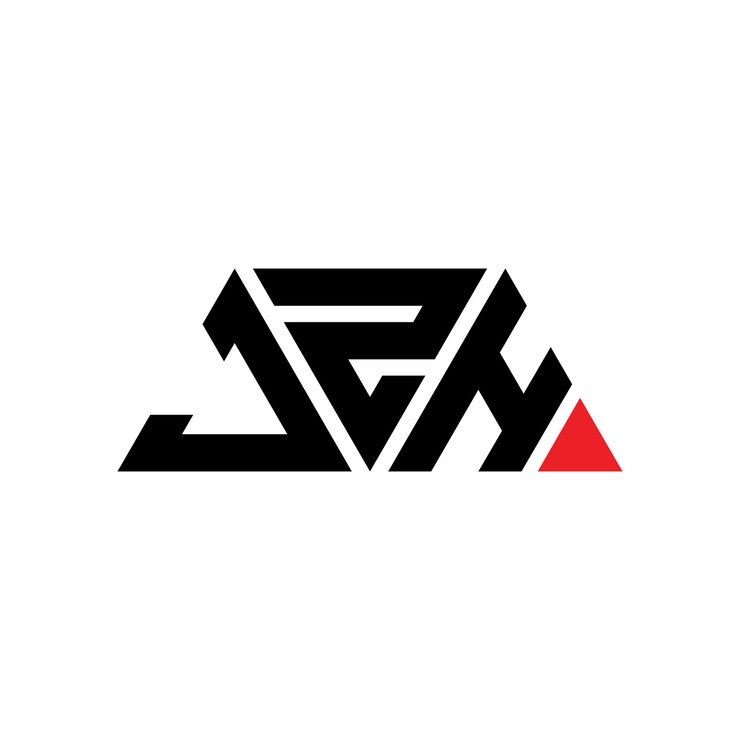 Vector diseño del logotipo de la letra triángulo jzh con forma de triángulo diseño del logó triángulo jzh monograma jzh triángulo vector logotipo plantilla con color rojo logotipo triangular jzh simple elegante y lujoso logotipo jzh