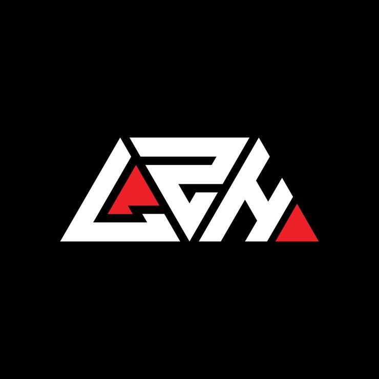 Vector diseño del logotipo de la letra triángulo lzh con forma de triángulo diseño del logotipo del triángulo monograma lzh triángulo vectorial plantilla del logotipo con color rojo logotipo triangular lzh sencillo elegante y lujoso logotipo lzh