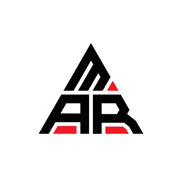 Diseño del logotipo de la letra triángulo MAR con forma de triángulo diseño del logotipo triángulo monograma modelo de logotipo vectorial triángulo con color rojo logotipo triangular MAR sencillo elegante y lujoso