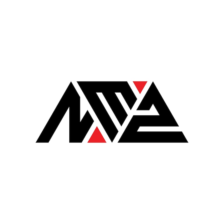 Vector diseño del logotipo de la letra triángulo nmz con forma de triángulo diseño del logó triángulo monograma modelo de logotipo vectorial triángulo de nmz con color rojo logotipo triangular de nmz simple elegante y lujoso logotipo de nmz