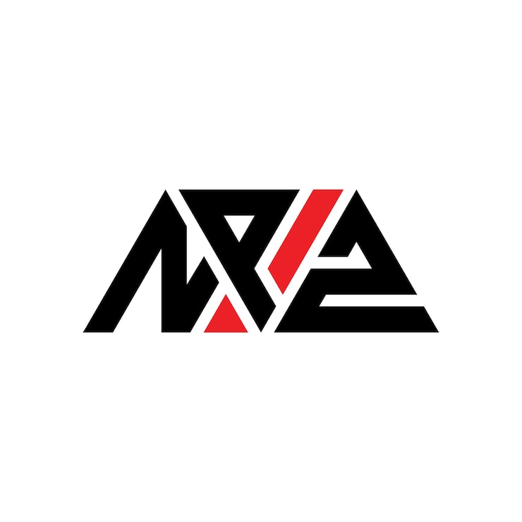 Vector diseño del logotipo de la letra triángulo npz con forma de triángulo diseño del logotipo triángulo monograma npz triángulo vectorial plantilla del logotipo con color rojo logotipo triangular npz sencillo elegante y lujoso logotipo npz
