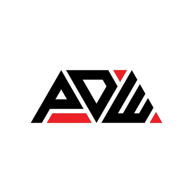 Diseño del logotipo de la letra triángulo PDW con forma de triángulo diseño del logotipo del triángulo monograma PDW triángulo vectorial plantilla del logotipo con color rojo PDW logotipo triangular sencillo elegante y lujoso PDW