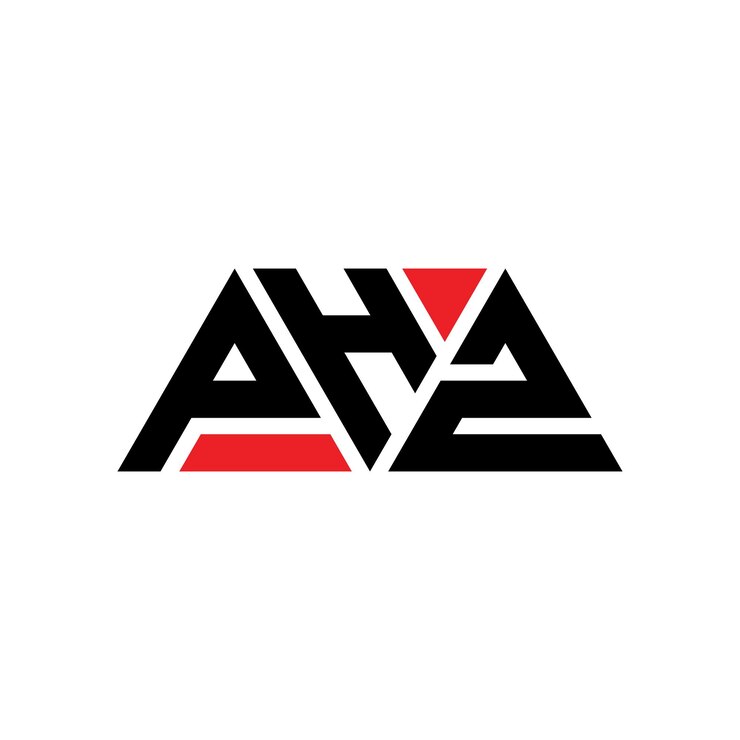 Vector diseño del logotipo de la letra triángulo phz con forma de triángulo diseño del logotipo triángulo monograma phz triángulo vectorial plantilla del logotipo con color rojo logotipo triangular phz sencillo elegante y lujoso logotipo phz