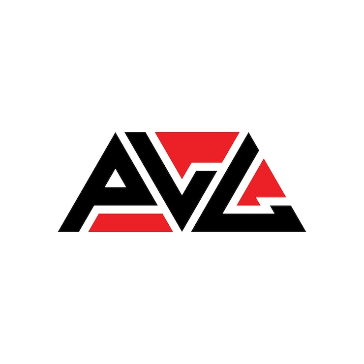 Vector diseño del logotipo de la letra triángulo pll con forma de triángulo diseño del logotipo triángulo monograma pll triángulo vector modelo de logotipo con color rojo logotipo triangular pll sencillo elegante y lujoso logotipo pll