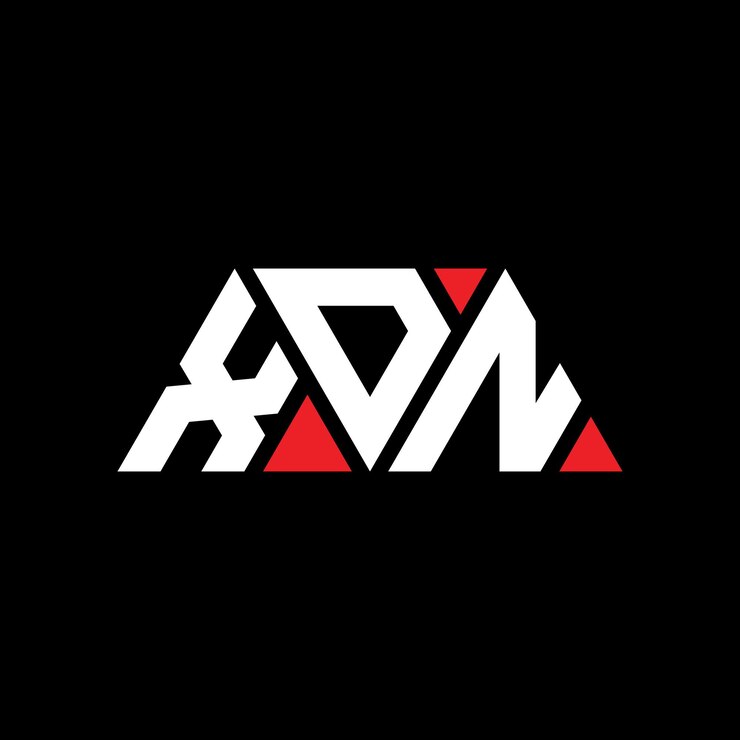 Vector diseño del logotipo de la letra triángulo xdn con forma de triángulo diseño del logotipo del triángulo monograma plantilla del logotipo vectorial triangular xdn con color rojo logotipo triangular simple elegante y lujoso logotipo xdn