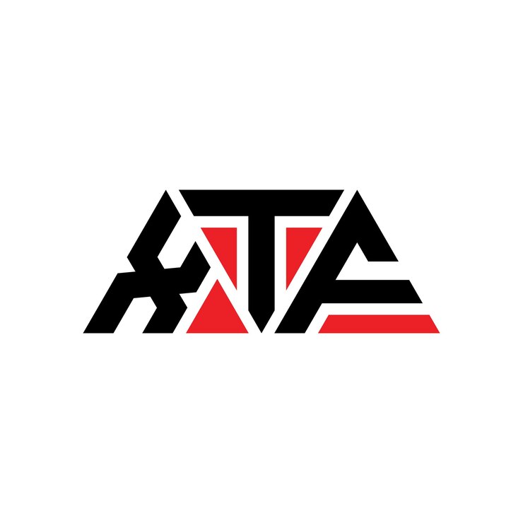 Vector diseño del logotipo de la letra triángulo xtf con forma de triángulo diseño del logotipo triángulo monograma plantilla del logotipo vectorial triánguloxtf con color rojo logotipo triangular xtf sencillo elegante y lujoso logotipo xtf