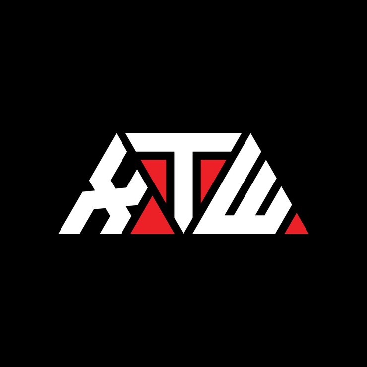 Vector diseño del logotipo de la letra triángulo xtw con forma de triángulo diseño del logó triánguloxtw monograma xtw triángulo vectorial plantilla del logó con color rojo logotipo triangular xtw simple elegante y lujoso logotipo xtw
