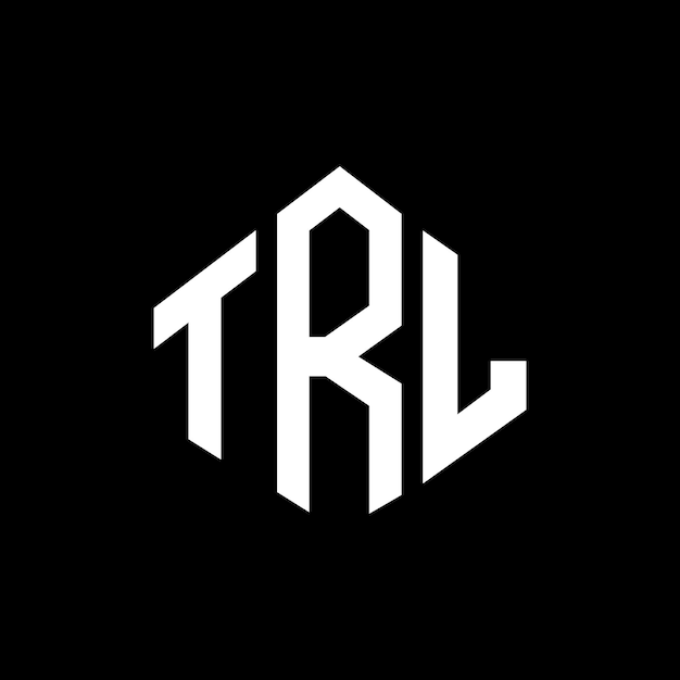 Diseño de logotipo de letra TRL con forma de polígono TRL polígono y forma de cubo diseño de logotipo TRL hexágono patrón de logotipo vectorial colores blanco y negro TRL monograma negocio y logotipo de bienes raíces