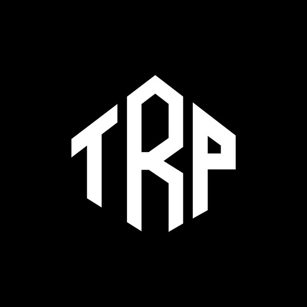 Diseño de logotipo de letra TRP con forma de polígono TRP polígono y forma de cubo diseño de logotipo TRP hexágono modelo de logotipo vectorial colores blanco y negro TRP monograma negocio y logotipo de bienes raíces