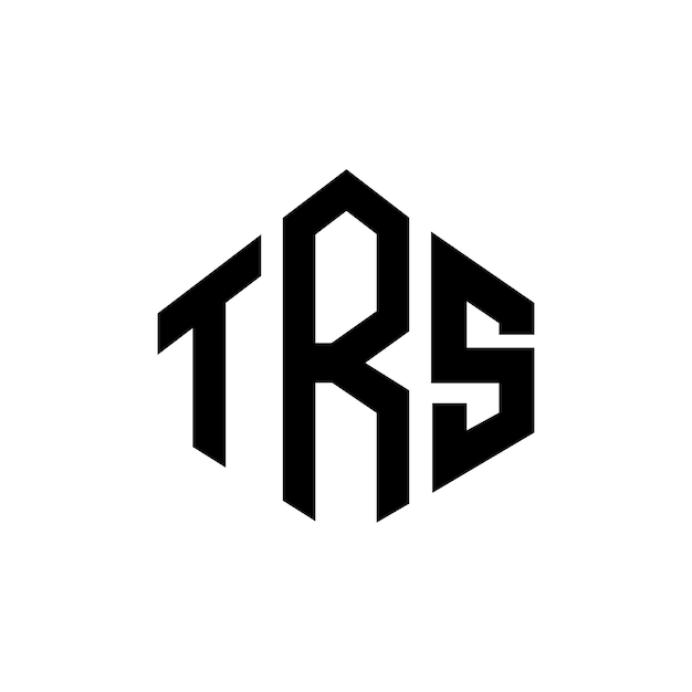 Diseño de logotipo de letra TRS con forma de polígono TRS polígono y forma de cubo diseño de logotipo TRS hexágono patrón de logotipo vectorial colores blanco y negro TRS monograma negocio y logotipo de bienes raíces