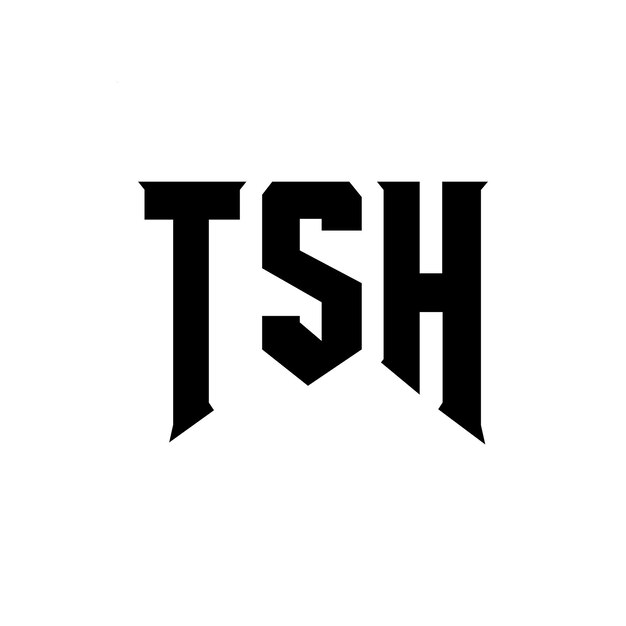 Diseño de logotipo de letra TSH para la compañía de tecnología Diseño de Logotipo TSH combinación de colores blanco y negro Diseño de diseño de logotipo TSH Vector TSH Icon TSH Alfabeto TSH Tipografía
