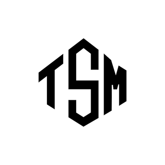 Diseño de logotipo de letra TSM con forma de polígono TSM polígono y forma de cubo diseño de logotipo TSM hexágono patrón de logotipo vectorial colores blanco y negro TSM monograma negocio y logotipo de bienes raíces