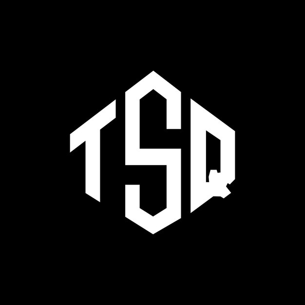 Diseño de logotipo de letra TSQ con forma de polígono TSQ polígono y forma de cubo diseño de logotipo TSQ hexágono patrón de logotipo vectorial colores blanco y negro TSQ monograma de negocios y logotipo de bienes raíces