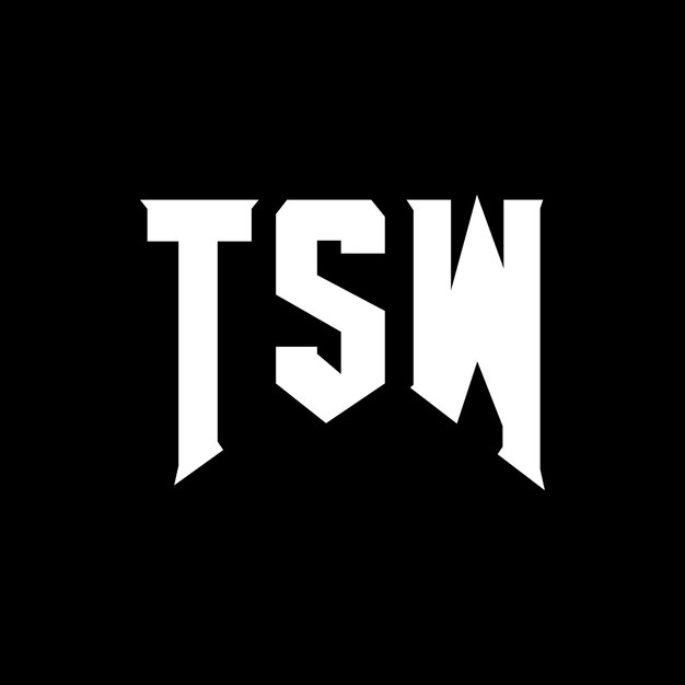 Diseño de logotipo de letra TSW para la compañía de tecnología Diseño de Logotipo TSW combinación de colores blanco y negro Diseño de diseño de logotipo TSW Vector TSW Diseño de icono TSW Alfabeto TSW Tipografía