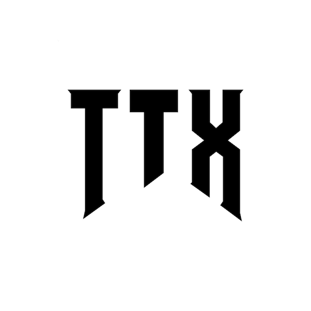 Diseño de logotipo de letra TTX para una empresa de tecnología Diseño de logótipo TTX combinación de colores blanco y negro Logotipo TTX Vector TTX Diseño de icono TTX Alfabeto TTX Tipografía diseño de logotipo