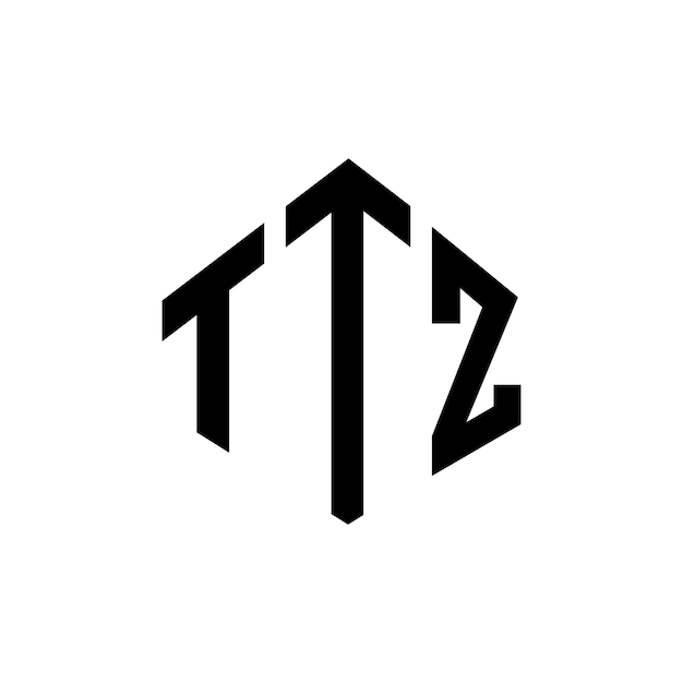 Diseño del logotipo de la letra TTZ con forma de polígono TTZ polígono y forma de cubo diseño del logotipo TTZ hexágono patrón del logotipo vectorial colores blanco y negro TTZ monograma logotipo de negocios e inmobiliario