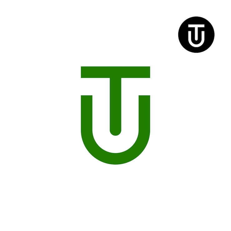 Vector el diseño del logotipo de la letra tu ut monogram es simple