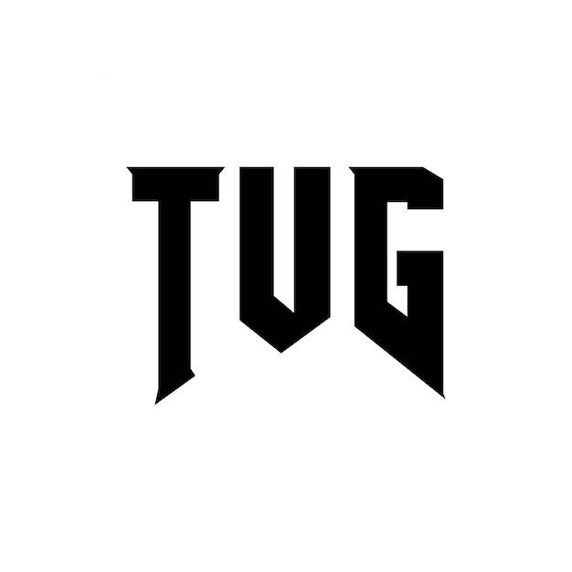 Diseño de logotipo de letra TUG para una empresa de tecnología Diseño del logotipo TUG combinación de colores blanco y negro Logotipo TUG Vector TUG Diseño del icono TUG Alfabeto TUG Tipografía diseño del logotipo