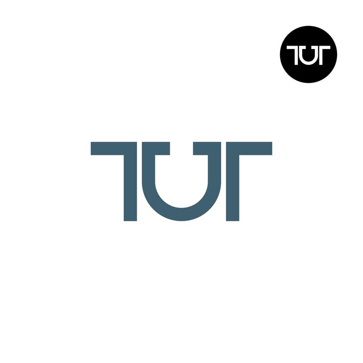 Vector diseño del logotipo de la letra tut monogram