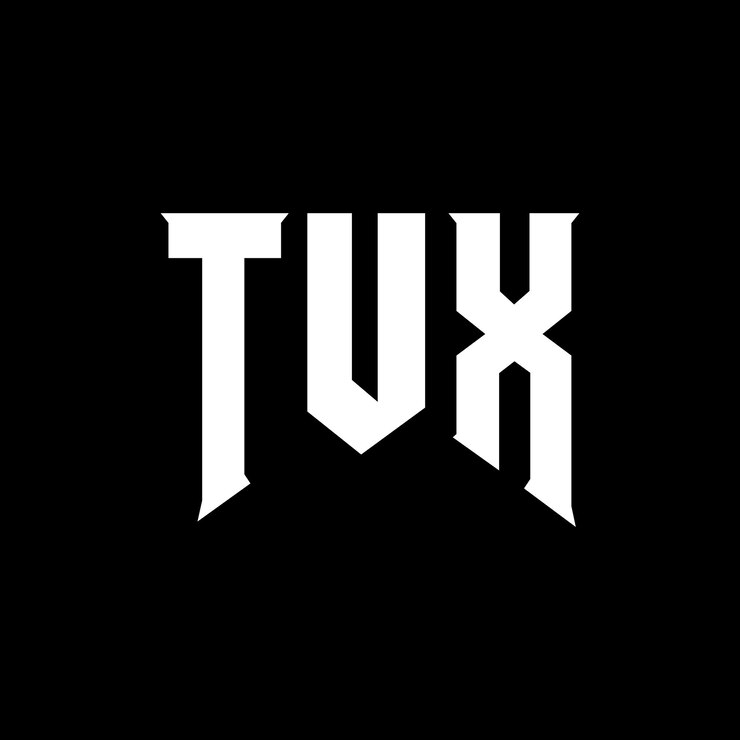 Vector diseño de logotipo de letra tux para la compañía tecnológica tux diseño de logotipo combinación de colores blanco y negro tux logotipo tux vector tux diseño tux icono tux alfabeto tux tipografía diseño de logotip