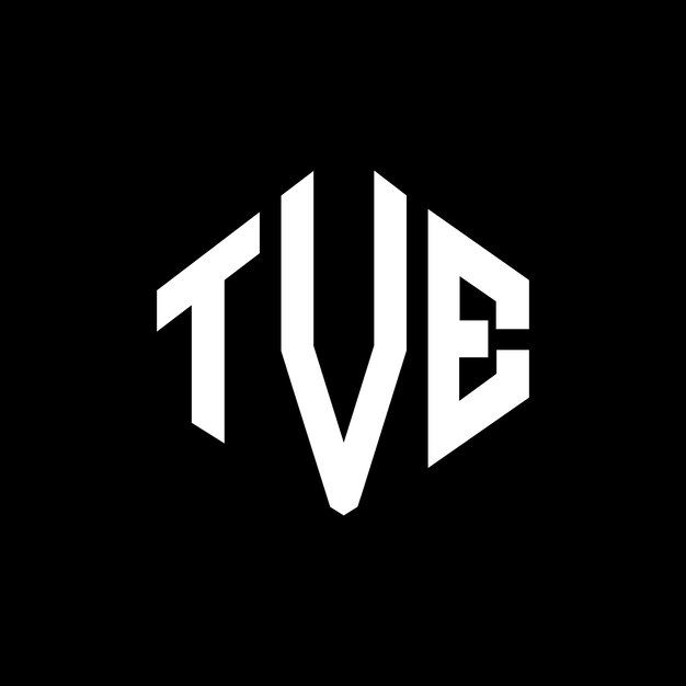 Diseño del logotipo de la letra TVE con forma de polígono TVE polígono y forma de cubo diseño del logotipo TVE hexágono modelo de logotipo vectorial colores blanco y negro TVE monograma negocio y logotipo de bienes raíces