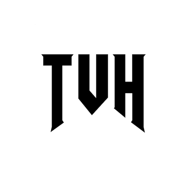 Diseño de logotipo de letra TVH para la compañía de tecnología Diseño de Logotipo TVH combinación de colores blanco y negro TVH logotipo TVH vector TVH diseño TVH icono TVH alfabeto TVH tipografía diseño de logotipo