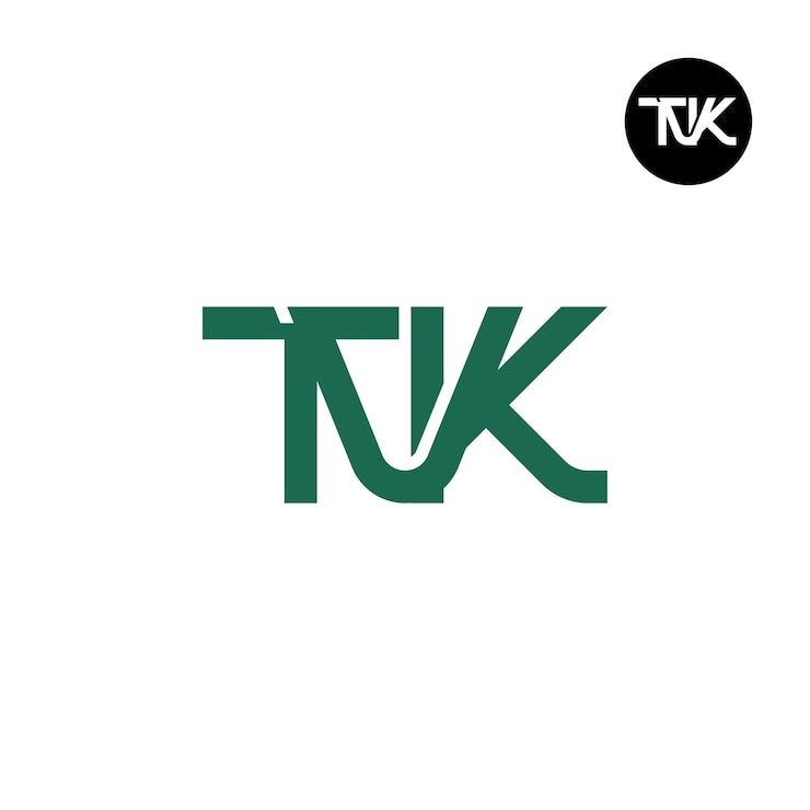 Vector diseño del logotipo de la letra tvk monogram