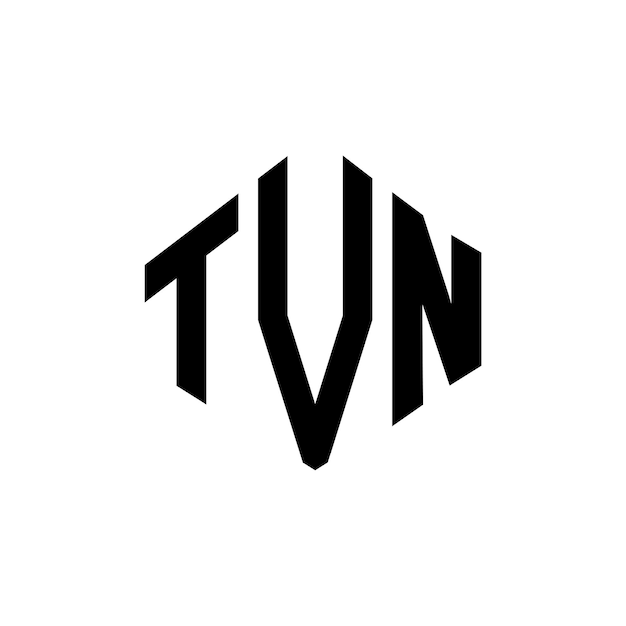 Vector diseño del logotipo de la letra tvn con forma de polígono tvn diseño del logotipo en forma de póligono y cubo tvn hexágono modelo de logotipo vectorial colores blanco y negro tvn monograma negocio y logotipo de bienes raíces