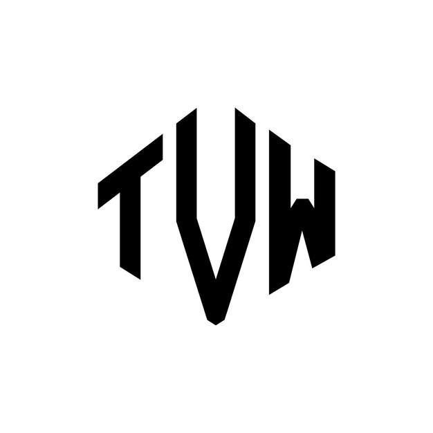 Diseño del logotipo de la letra TVW con forma de polígono TVW polígono y forma de cubo diseño del logotipo TVW hexágono modelo de logotipo vectorial colores blanco y negro TVW monograma negocio y logotipo de bienes raíces