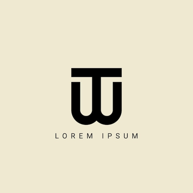 Diseño del logotipo de la letra TW TW polígono círculo triángulo hexágono plano y estilo simple con color blanco