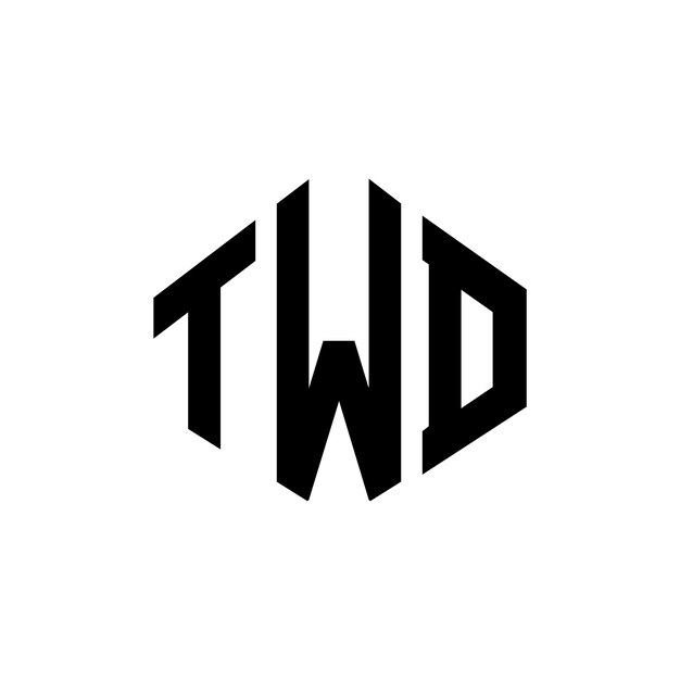 Diseño de logotipo de letra TWD con forma de polígono TWD polígono y forma de cubo diseño de logotipo TWD hexágono patrón de logotipo vectorial colores blanco y negro TWD monograma negocio y logotipo de bienes raíces
